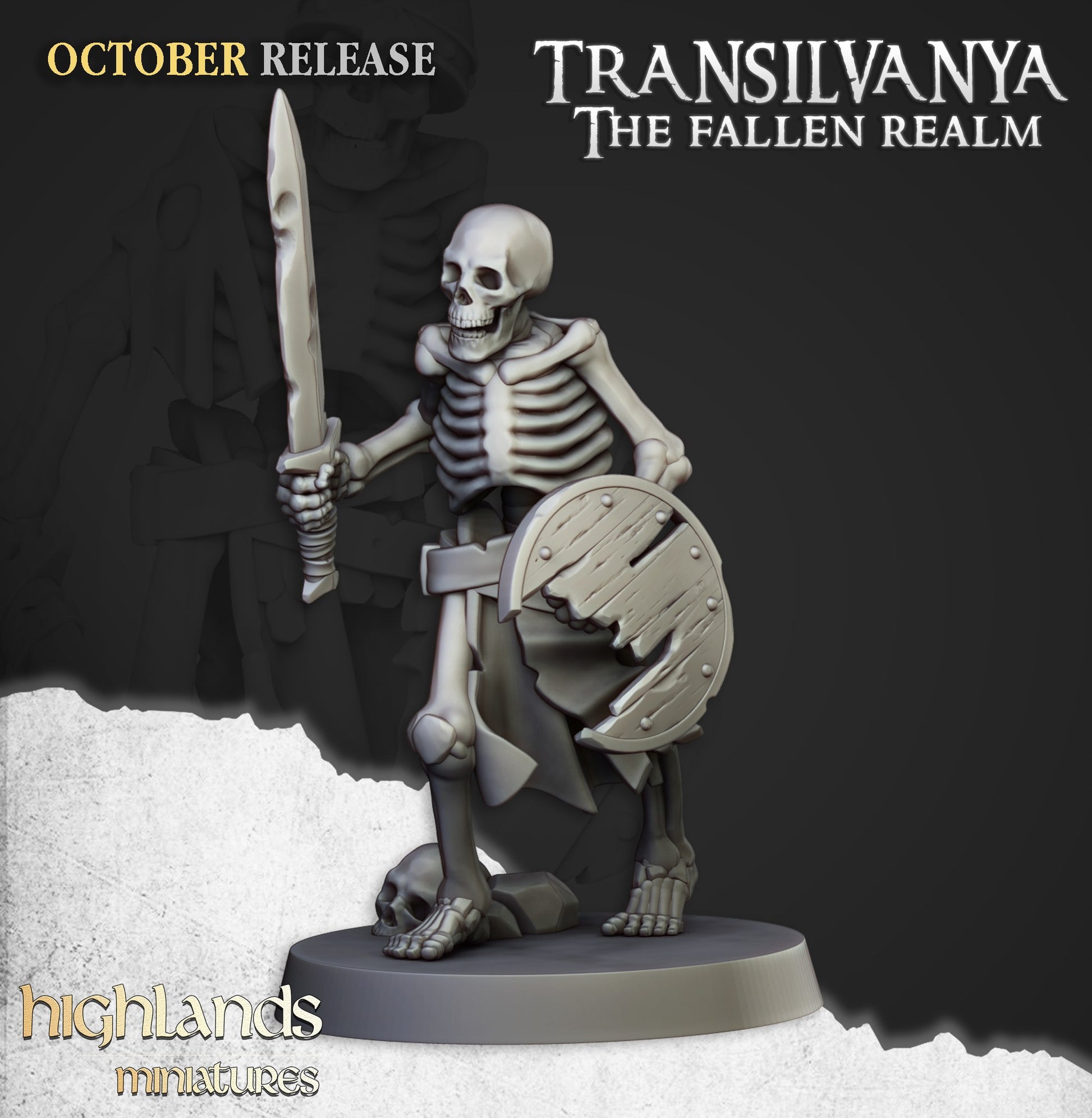 Miniatura Guerreros Esqueleto con Espadas Condes Vampiro resina 28mm sin pintar - Drakholm