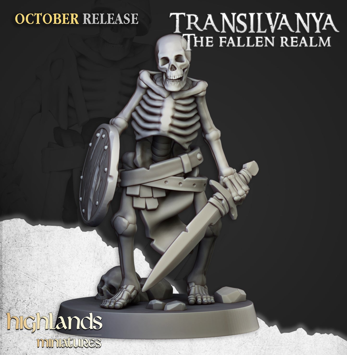 Miniatura Guerreros Esqueleto con Espadas Condes Vampiro resina 28mm sin pintar - Drakholm