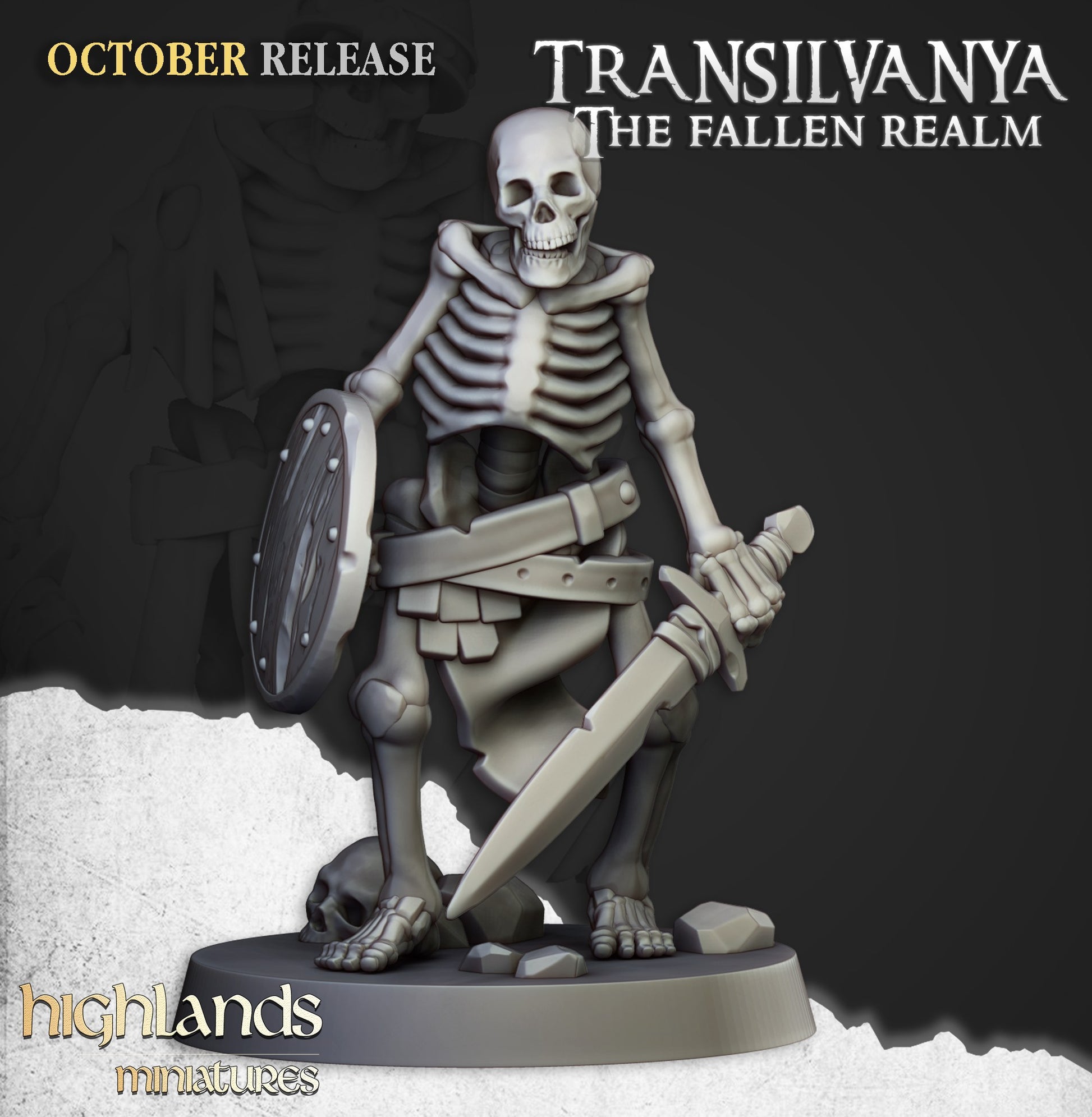 Miniatura Guerreros Esqueleto con Espadas Condes Vampiro resina 28mm sin pintar - Drakholm