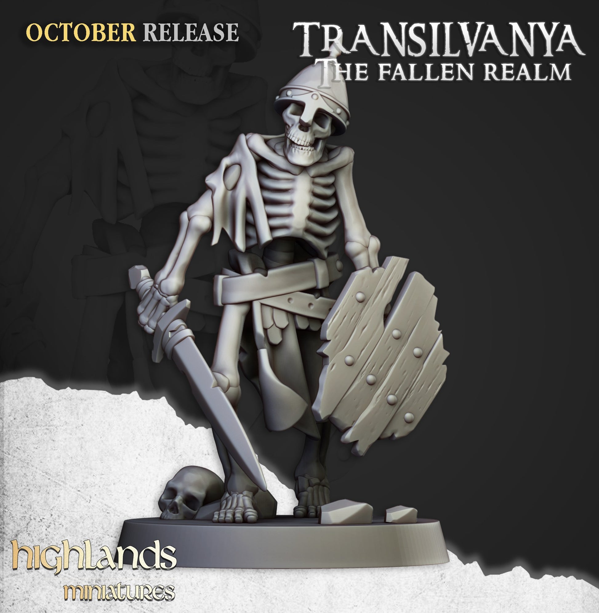 Miniatura Guerreros Esqueleto con Espadas Condes Vampiro resina 28mm sin pintar - Drakholm
