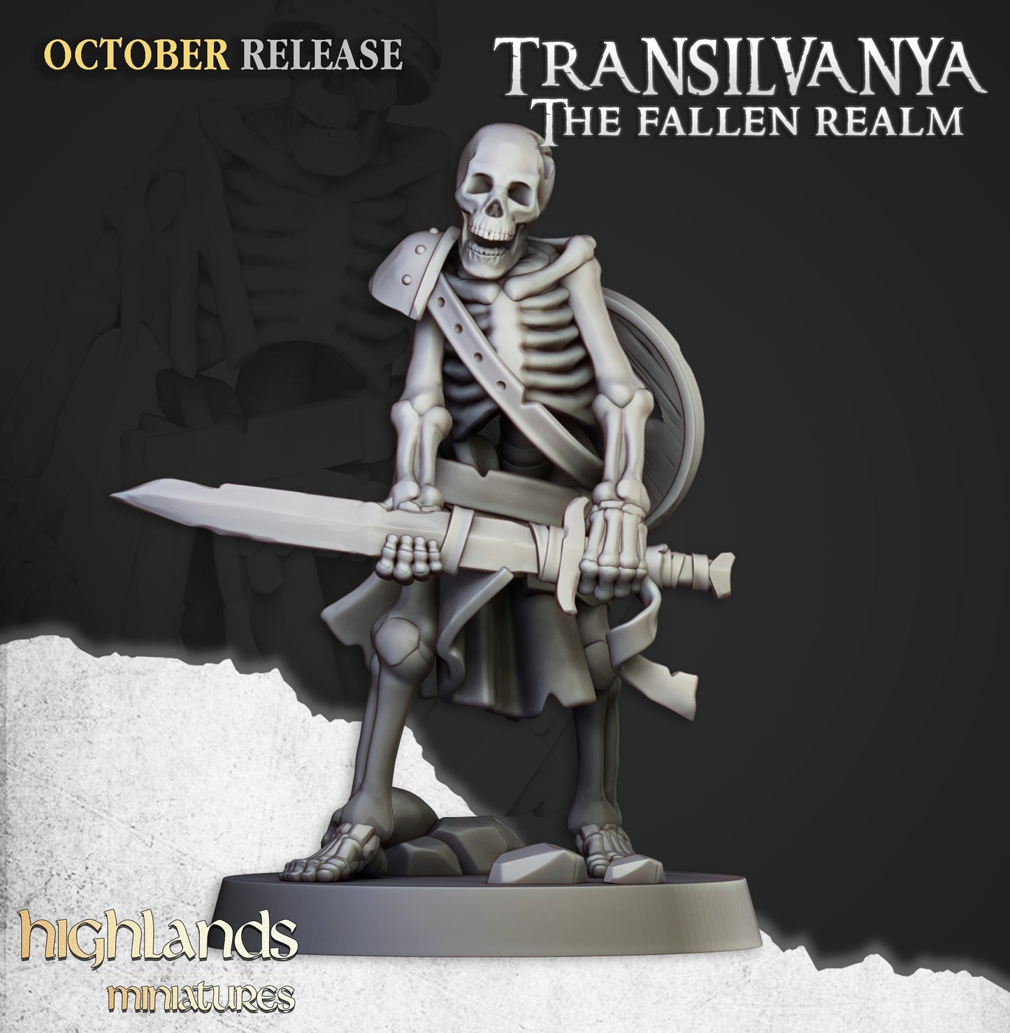 Miniatura Guerreros Esqueleto con Espadas Condes Vampiro resina 28mm sin pintar - Drakholm