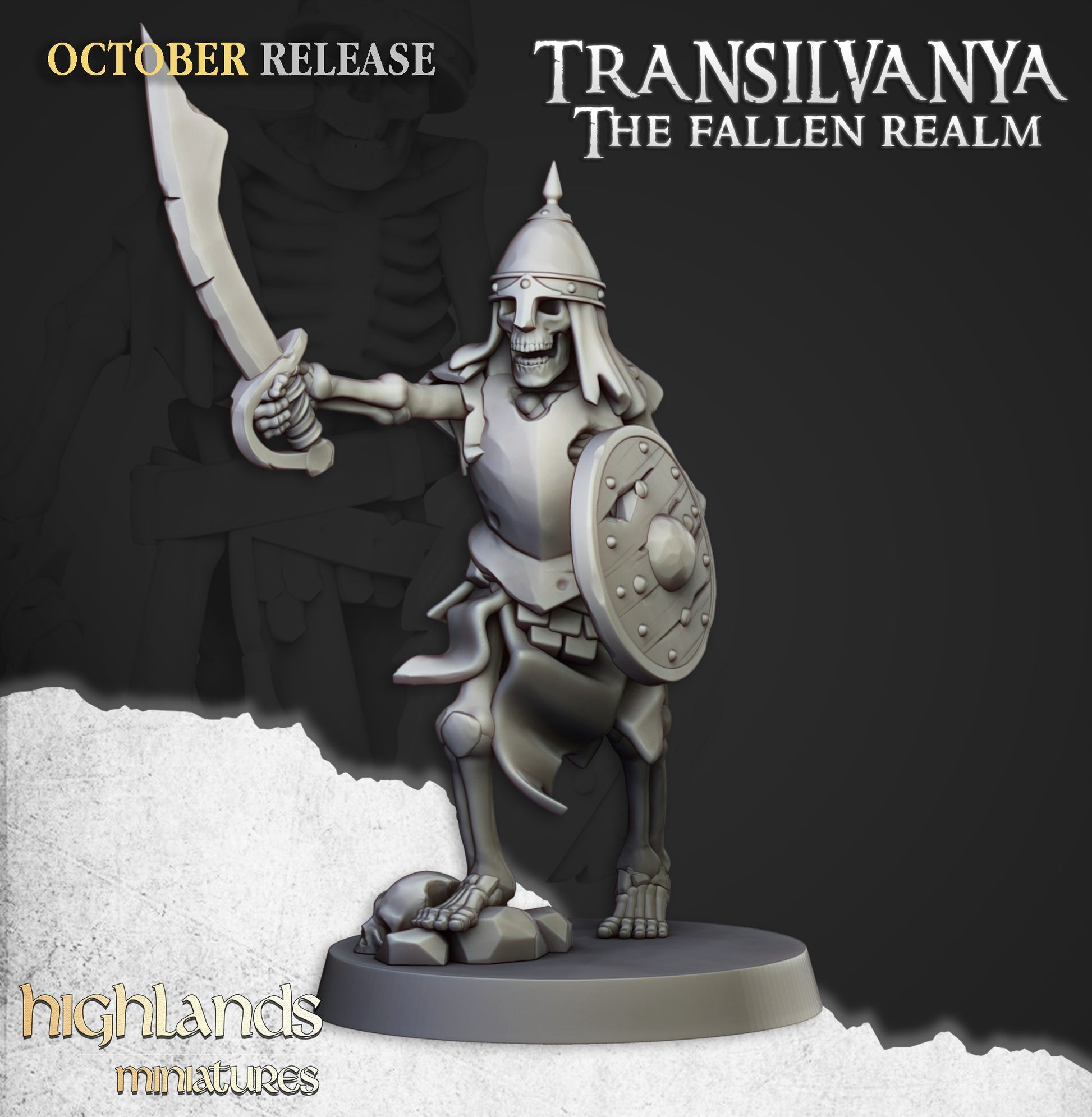Miniatura Guerreros Esqueleto con Espadas Condes Vampiro resina 28mm sin pintar - Drakholm