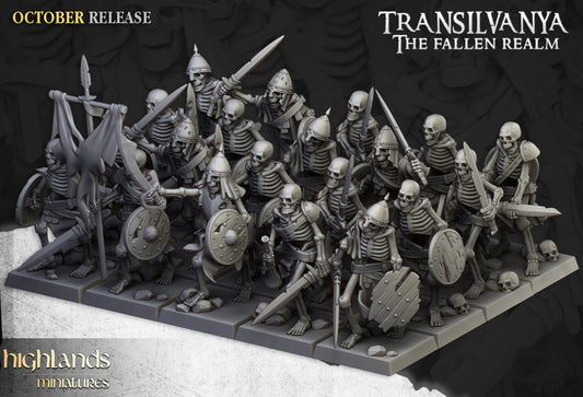 Miniatura Guerreros Esqueleto con Espadas Condes Vampiro resina 28mm sin pintar - Drakholm