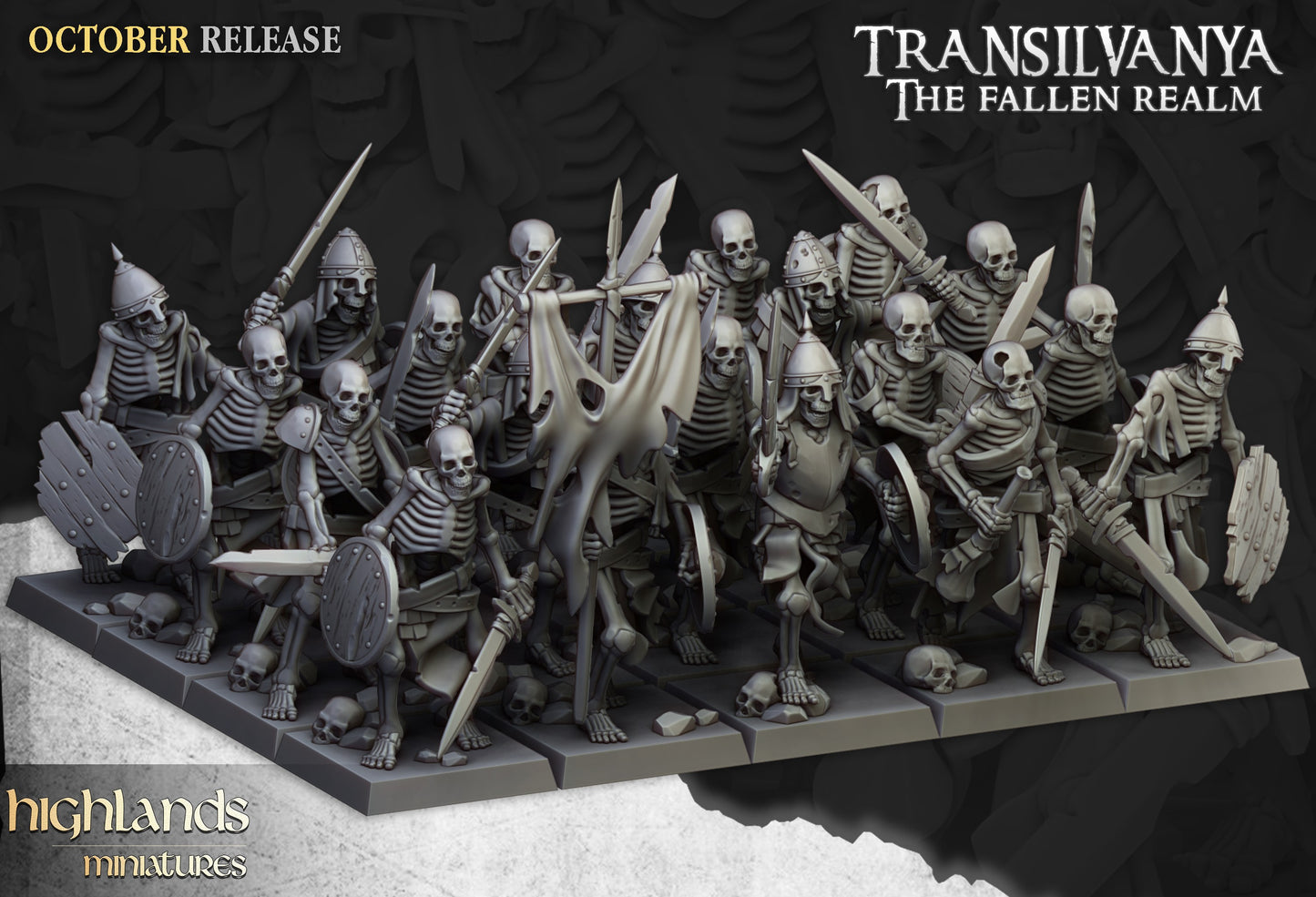 Miniatura Guerreros Esqueleto con Espadas Condes Vampiro resina 28mm sin pintar - Drakholm