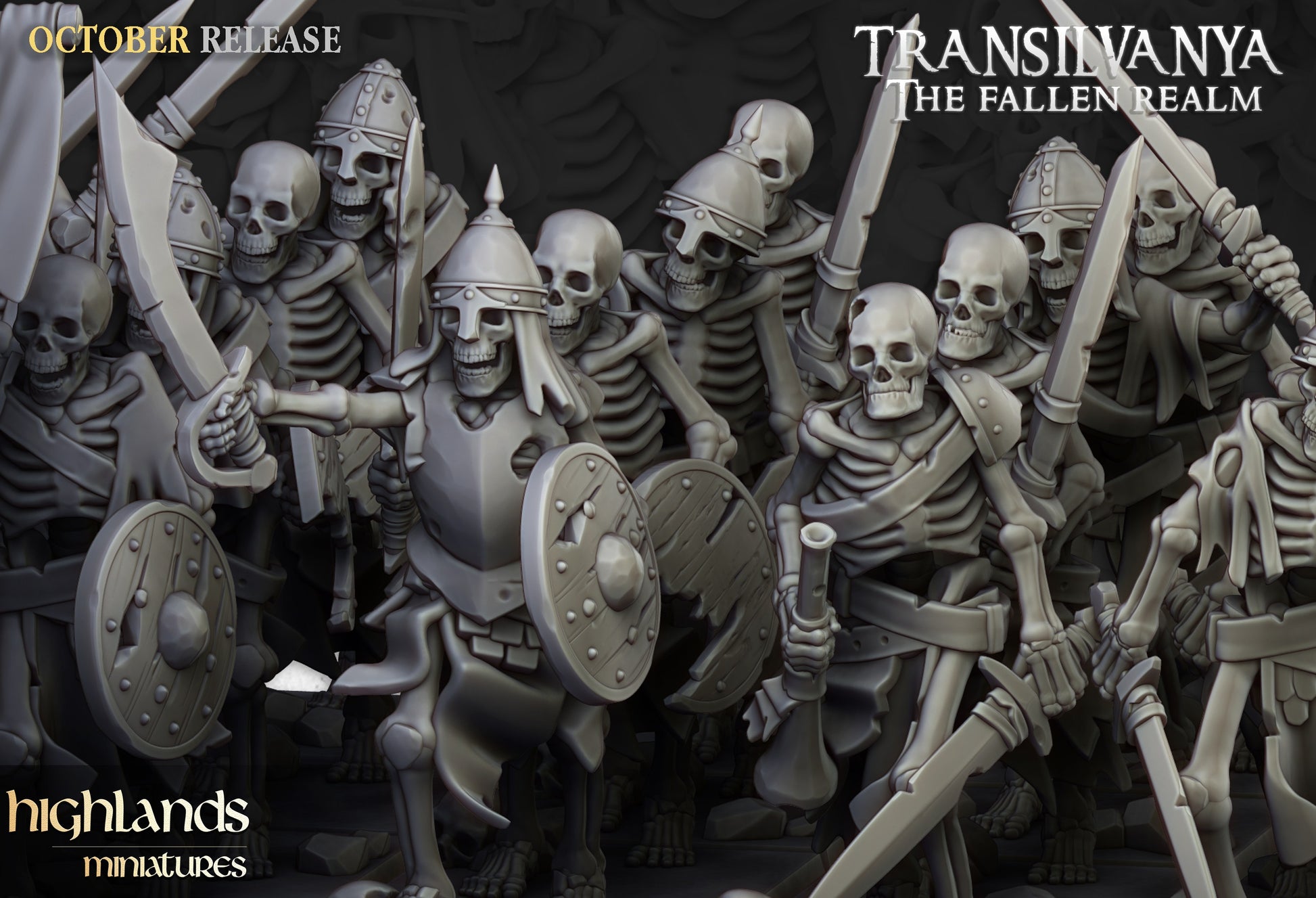 Miniatura Guerreros Esqueleto con Espadas Condes Vampiro resina 28mm sin pintar - Drakholm