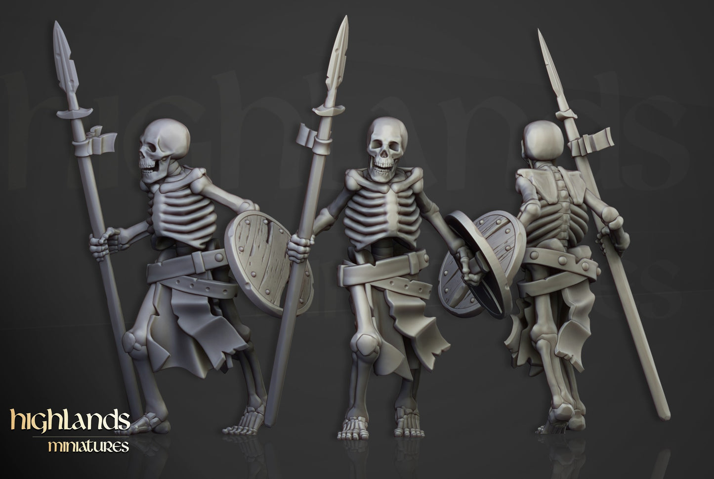 Miniatura Unidad de Guerreros Esqueletos Condes Vampiro resina 28mm sin pintar - Drakholm