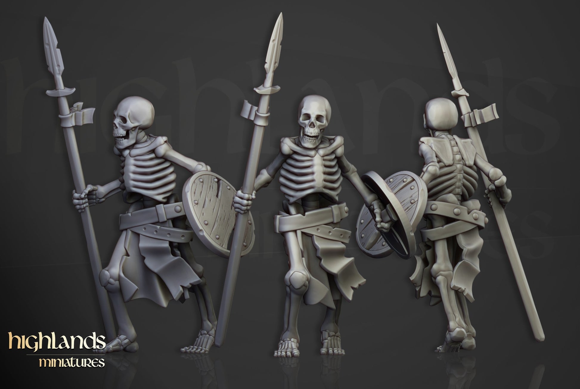 Miniatura Unidad de Guerreros Esqueletos Condes Vampiro resina 28mm sin pintar - Drakholm