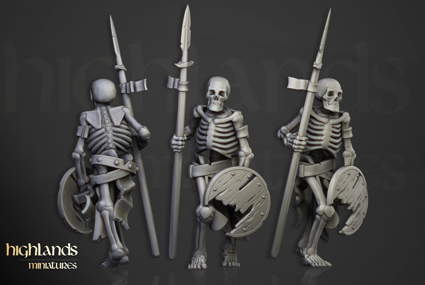 Miniatura Unidad de Guerreros Esqueletos Condes Vampiro resina 28mm sin pintar - Drakholm