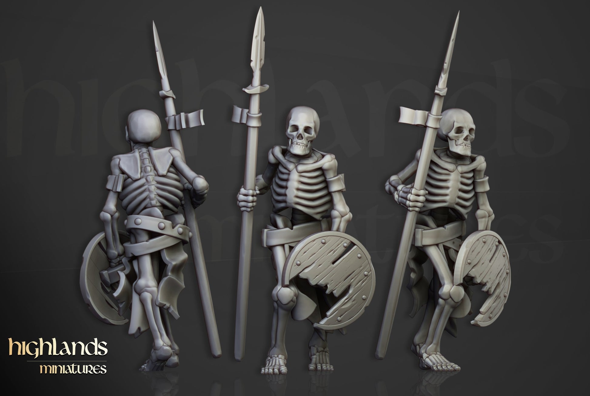 Miniatura Unidad de Guerreros Esqueletos Condes Vampiro resina 28mm sin pintar - Drakholm