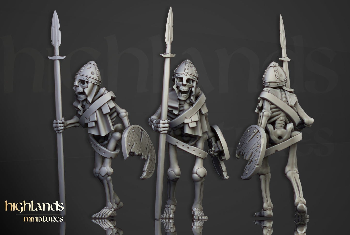 Miniatura Unidad de Guerreros Esqueletos Condes Vampiro resina 28mm sin pintar - Drakholm