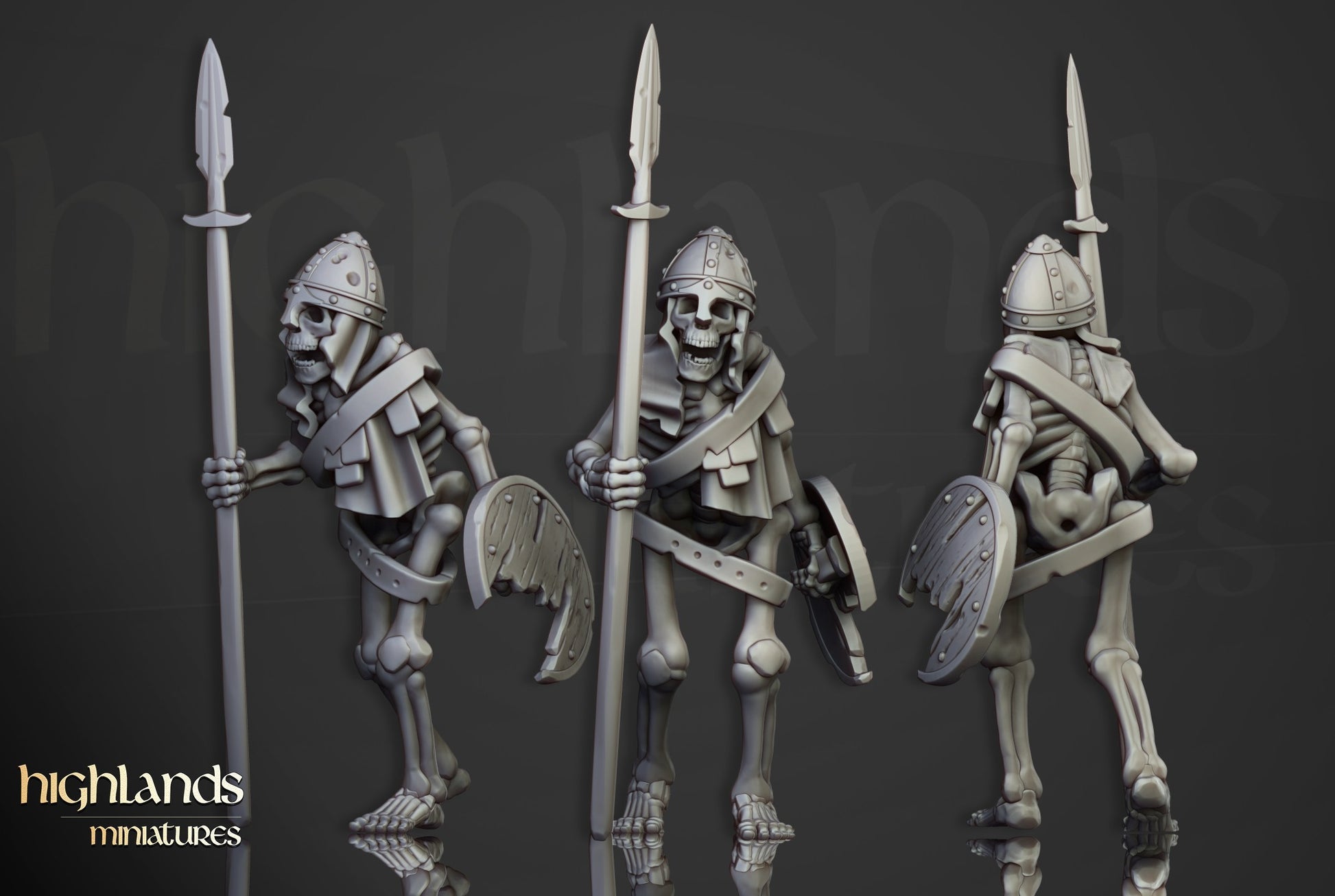 Miniatura Unidad de Guerreros Esqueletos Condes Vampiro resina 28mm sin pintar - Drakholm