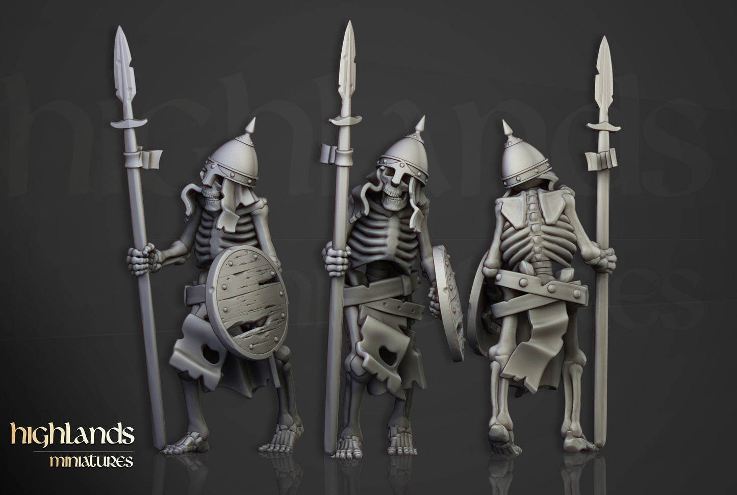 Miniatura Unidad de Guerreros Esqueletos Condes Vampiro resina 28mm sin pintar - Drakholm