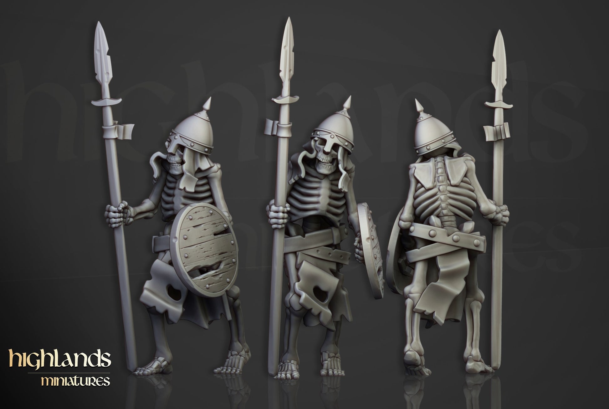 Miniatura Unidad de Guerreros Esqueletos Condes Vampiro resina 28mm sin pintar - Drakholm