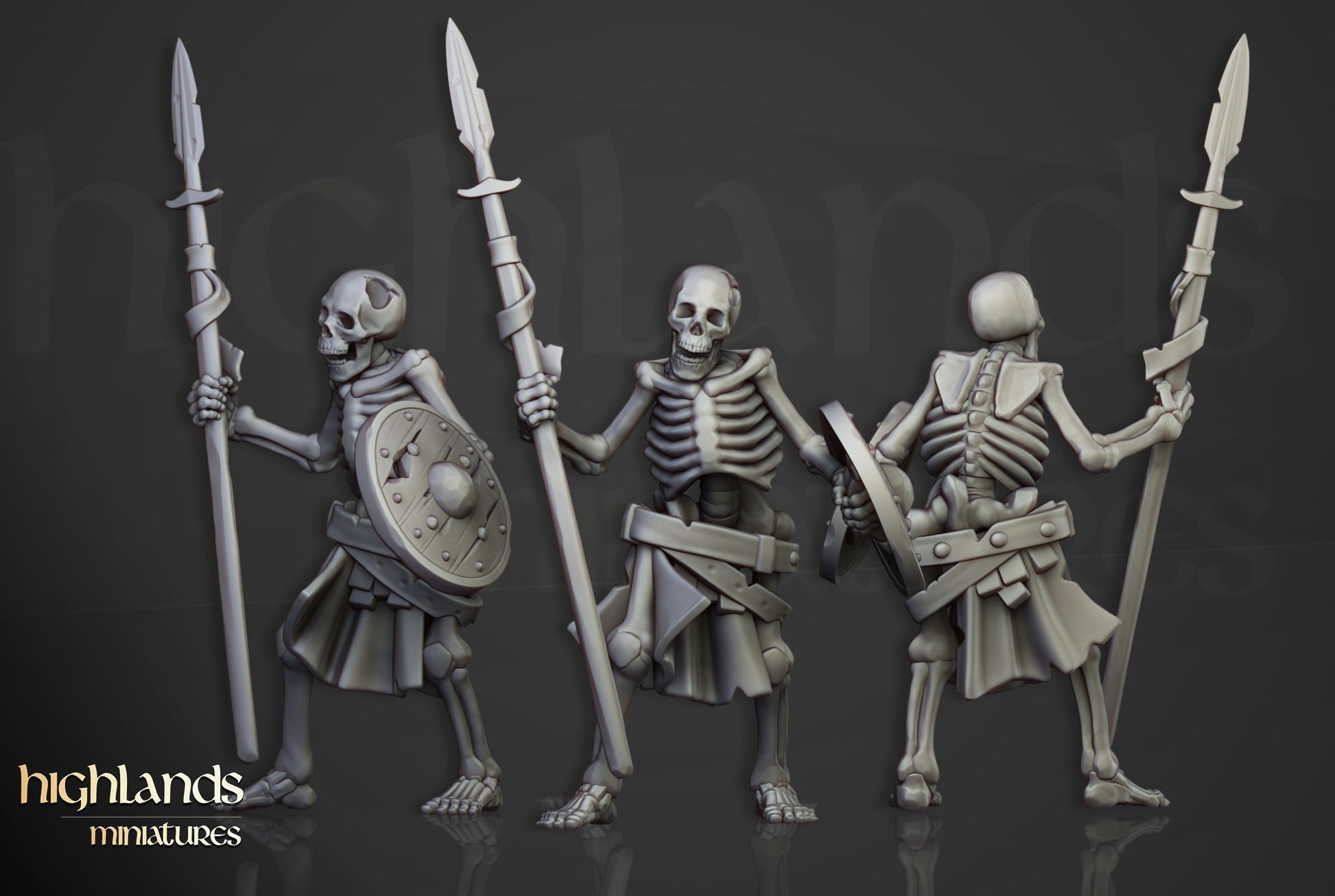 Miniatura Unidad de Guerreros Esqueletos Condes Vampiro resina 28mm sin pintar - Drakholm