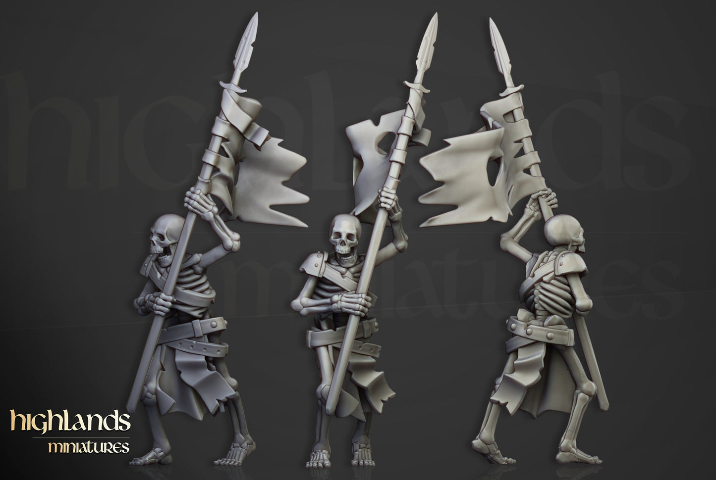 Miniatura Unidad de Guerreros Esqueletos Condes Vampiro resina 28mm sin pintar - Drakholm