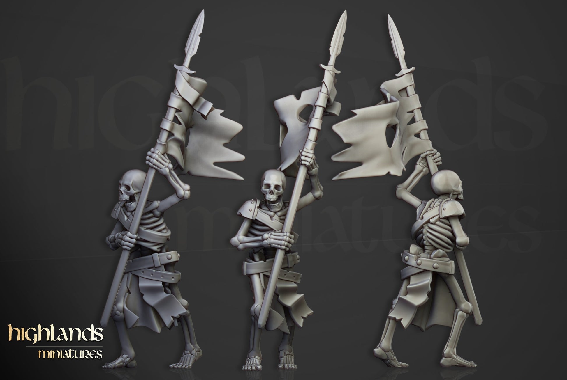Miniatura Unidad de Guerreros Esqueletos Condes Vampiro resina 28mm sin pintar - Drakholm