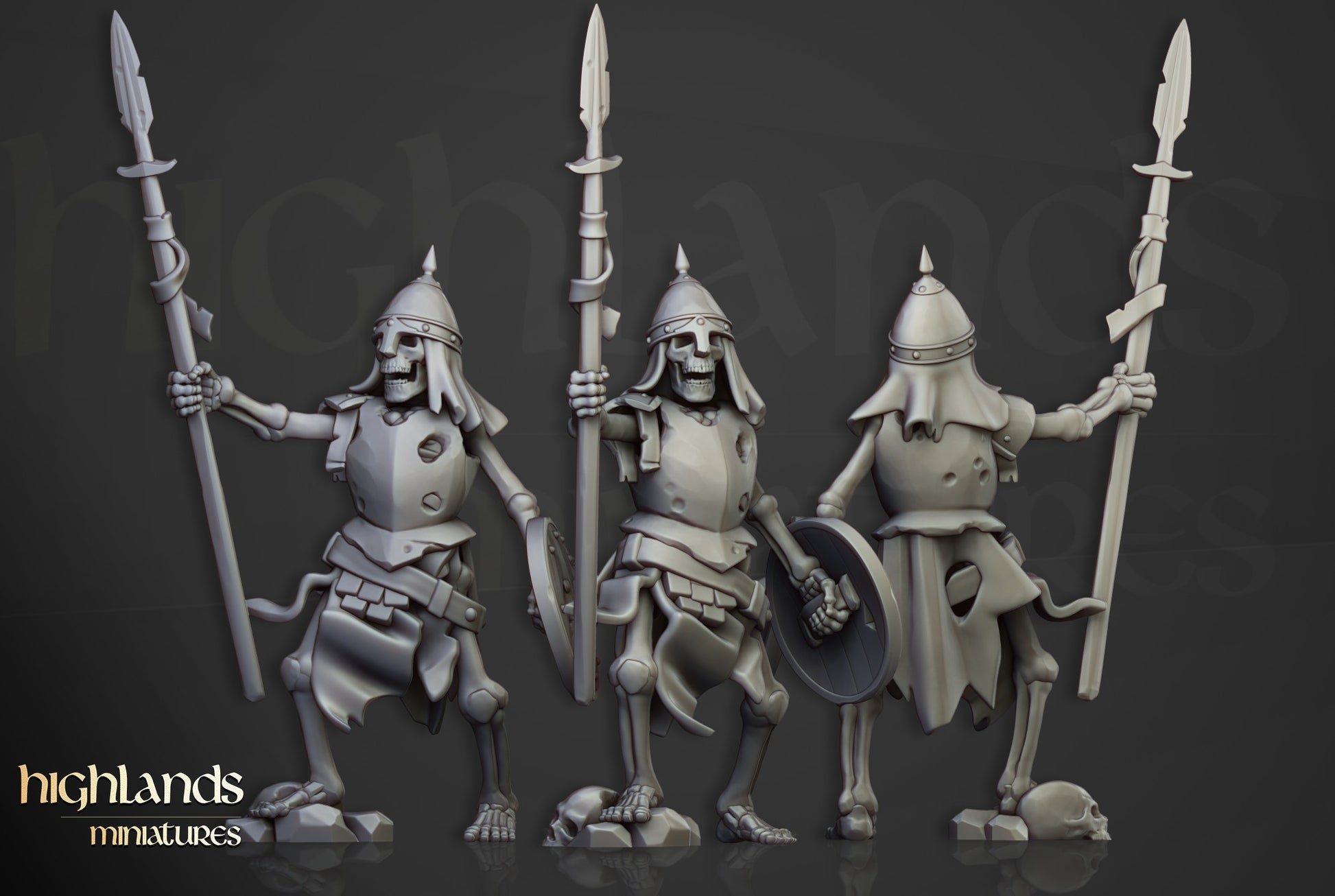Miniatura Unidad de Guerreros Esqueletos Condes Vampiro resina 28mm sin pintar - Drakholm