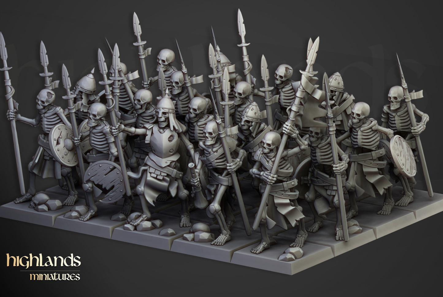 Miniatura Unidad de Guerreros Esqueletos Condes Vampiro resina 28mm sin pintar - Drakholm
