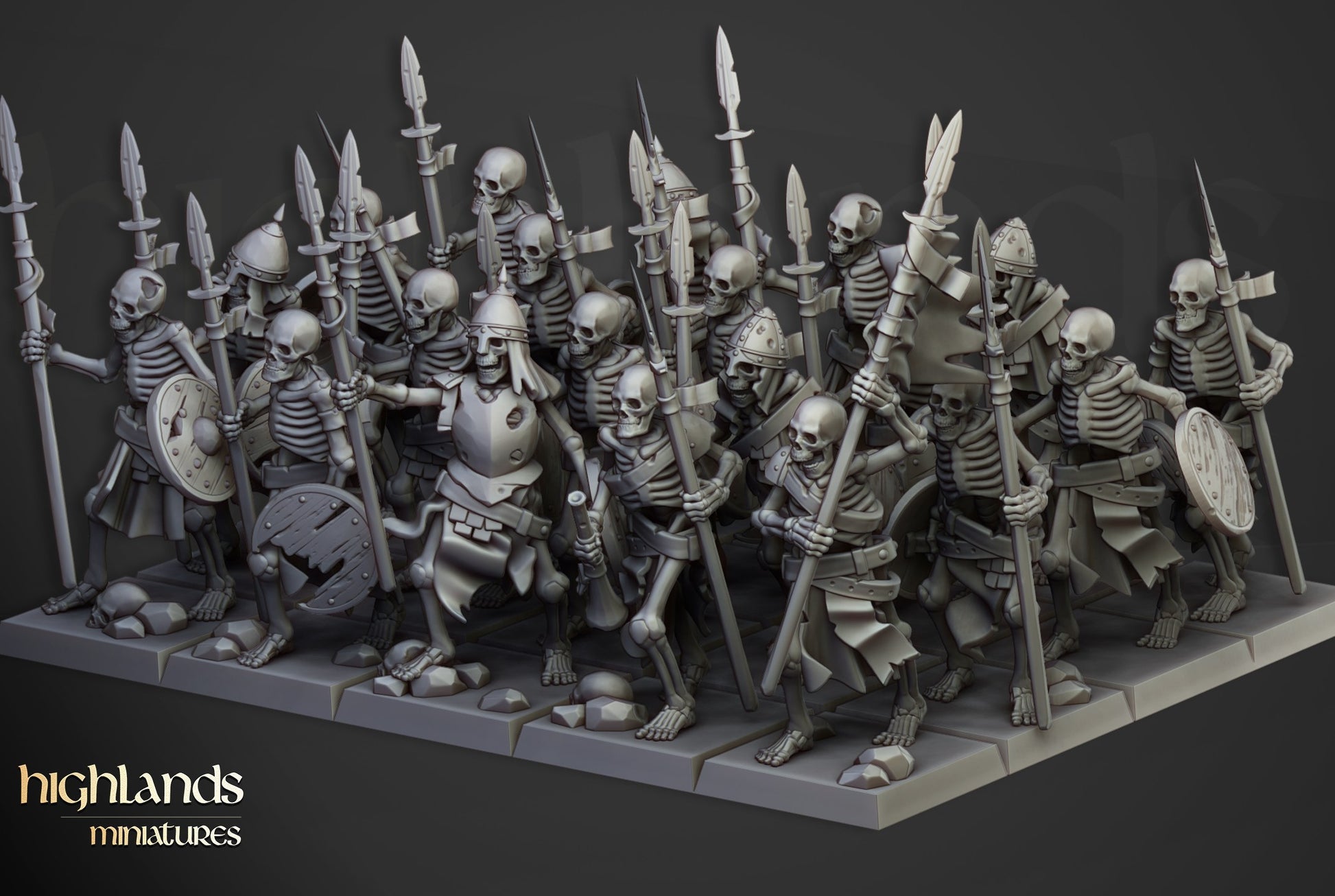 Miniatura Unidad de Guerreros Esqueletos Condes Vampiro resina 28mm sin pintar - Drakholm