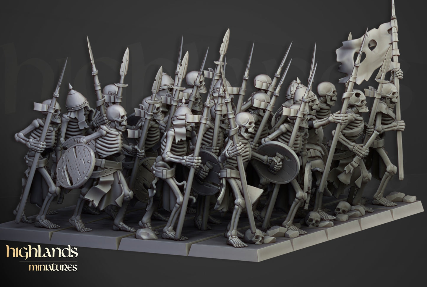 Miniatura Unidad de Guerreros Esqueletos Condes Vampiro resina 28mm sin pintar - Drakholm