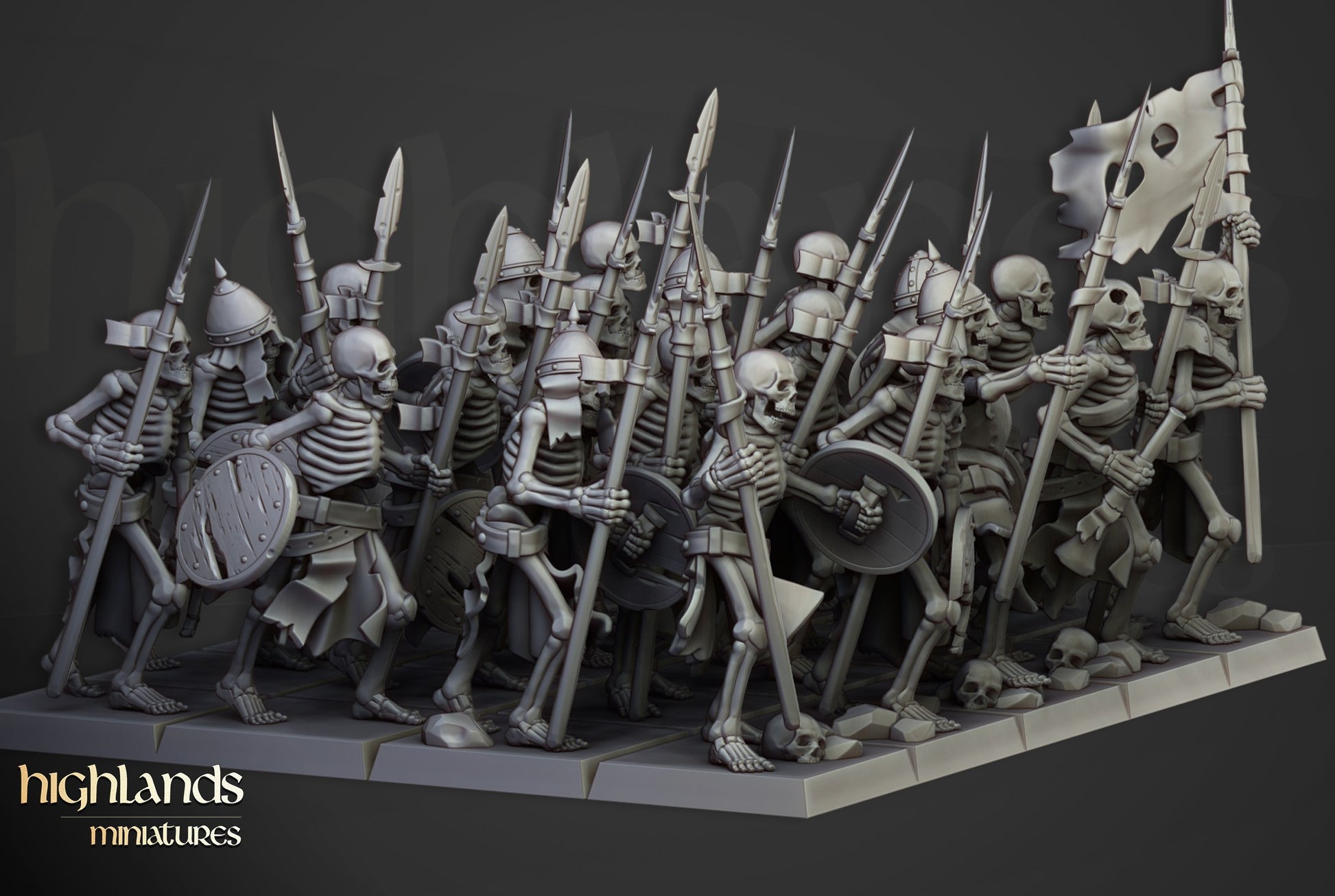 Miniatura Unidad de Guerreros Esqueletos Condes Vampiro resina 28mm sin pintar - Drakholm