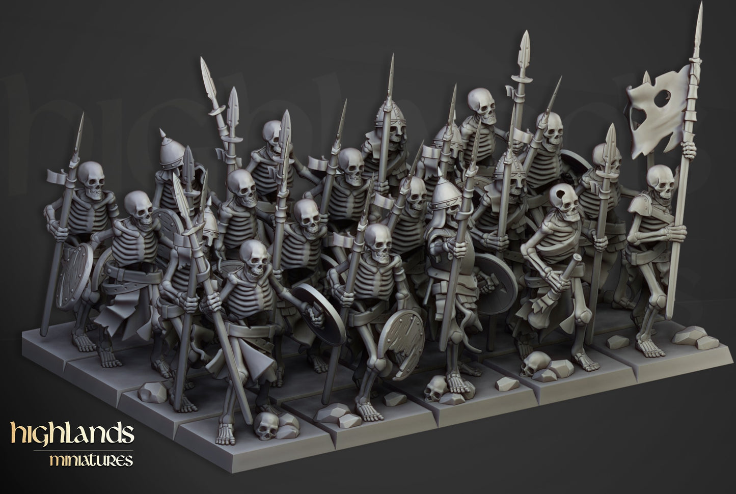 Miniatura Unidad de Guerreros Esqueletos Condes Vampiro resina 28mm sin pintar - Drakholm