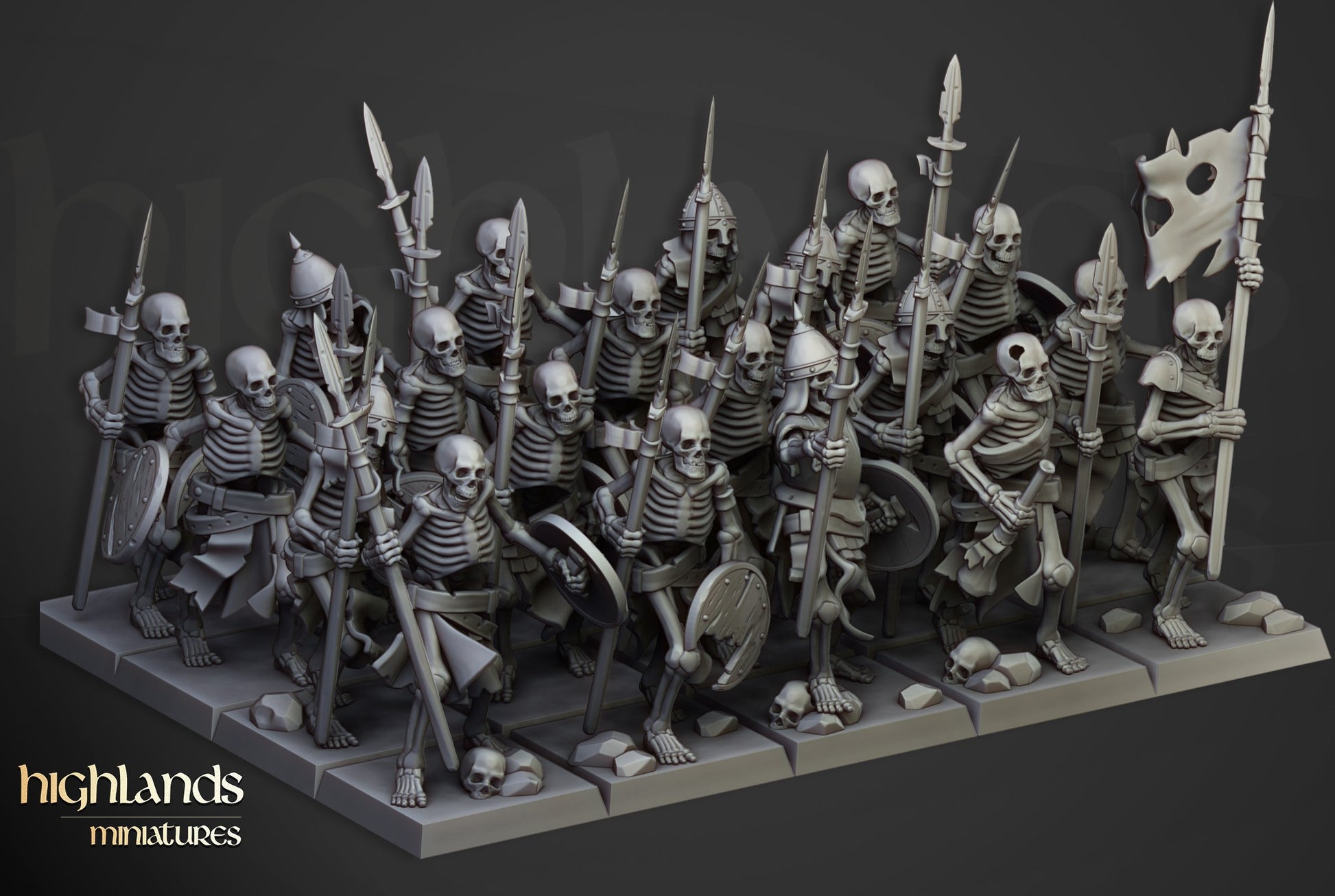 Miniatura Unidad de Guerreros Esqueletos Condes Vampiro resina 28mm sin pintar - Drakholm
