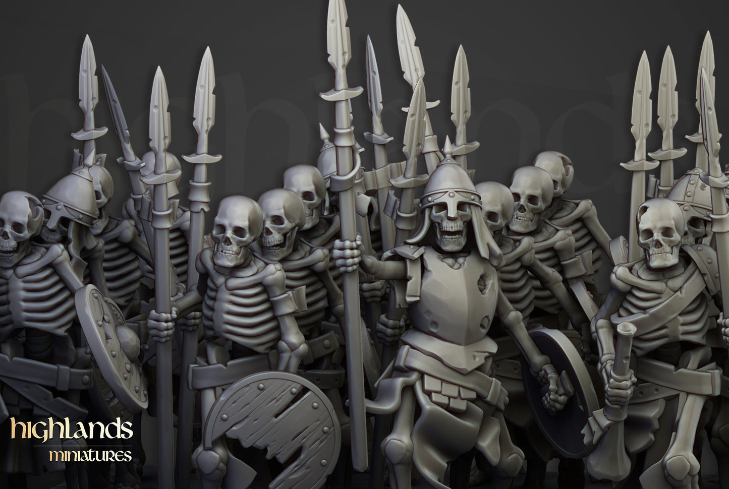 Miniatura Unidad de Guerreros Esqueletos Condes Vampiro resina 28mm sin pintar - Drakholm