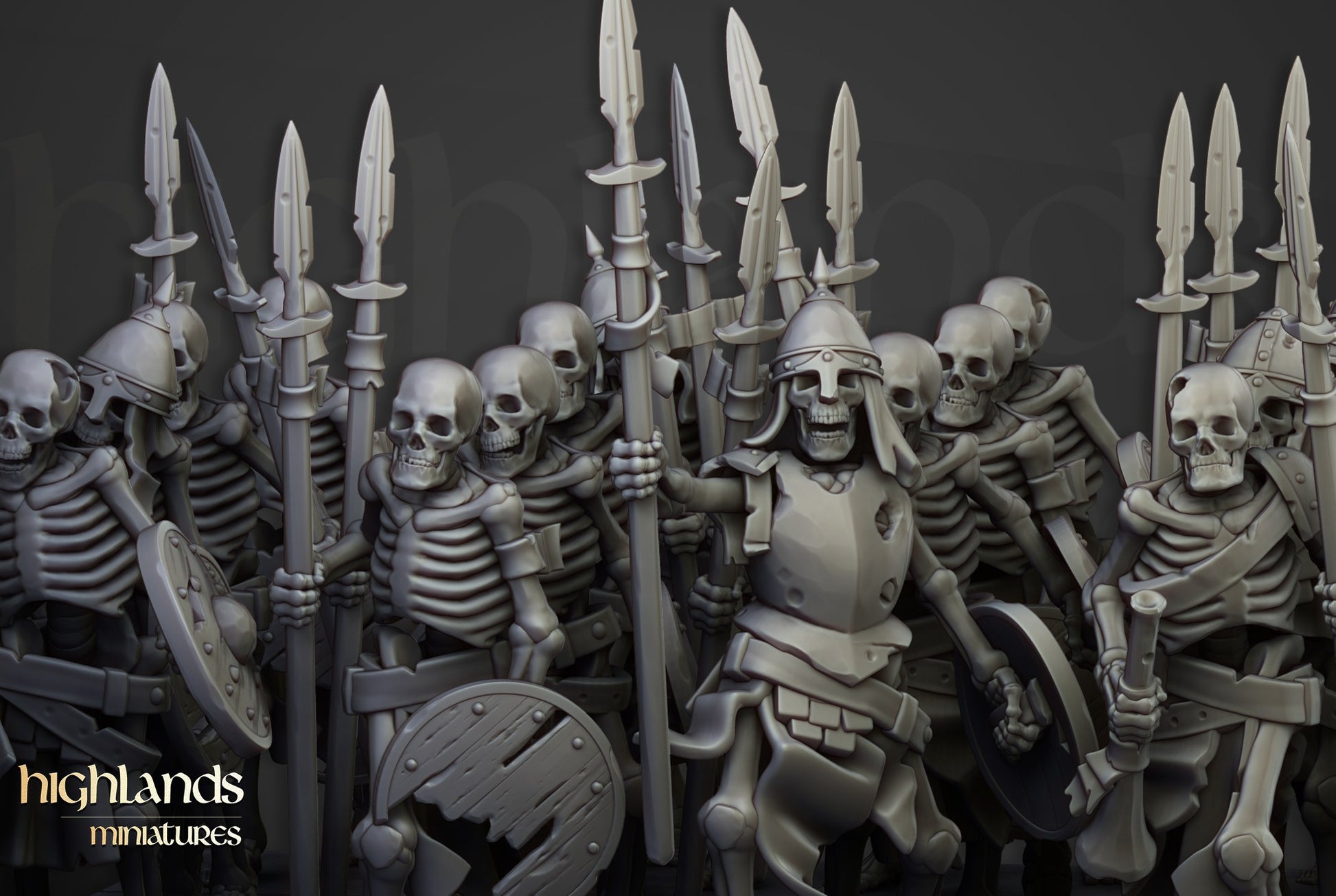 Miniatura Unidad de Guerreros Esqueletos Condes Vampiro resina 28mm sin pintar - Drakholm