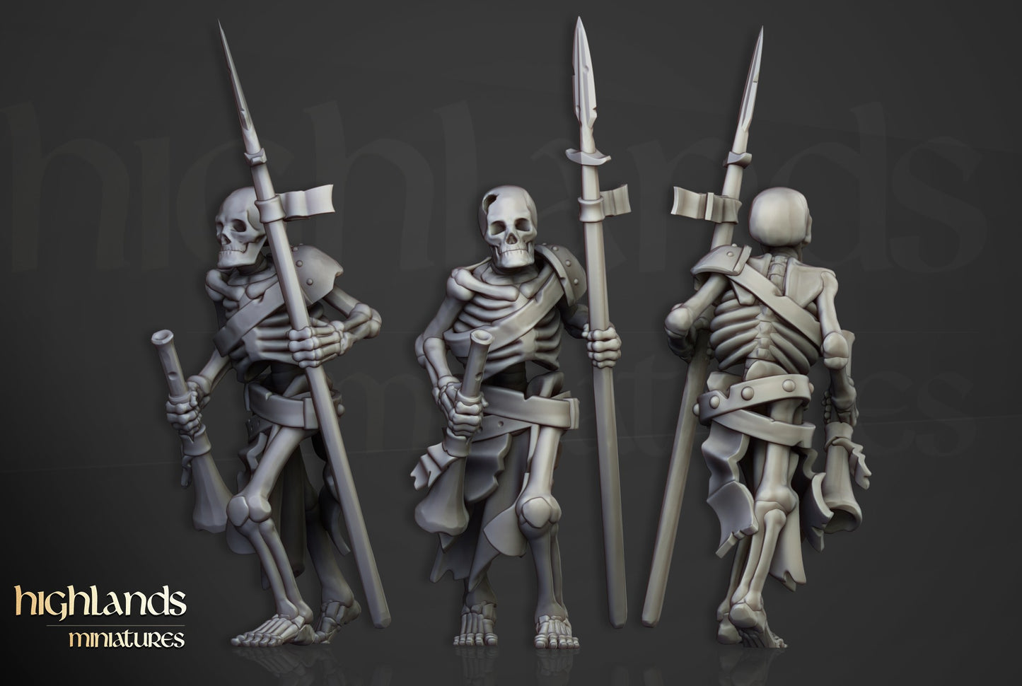 Miniatura Unidad de Guerreros Esqueletos Condes Vampiro resina 28mm sin pintar - Drakholm