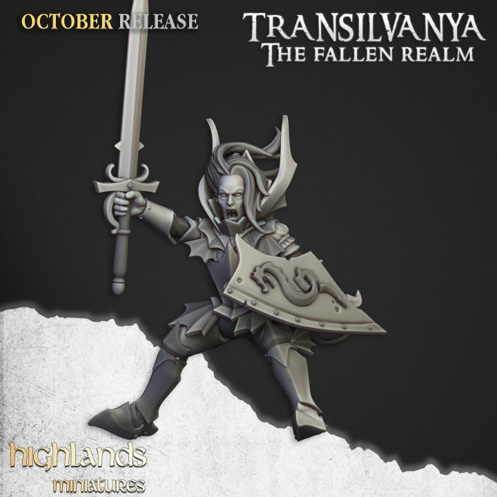 Miniatura Dama Vampiro en Dragón Zombi Condes Vampiro resina 28mm sin pintar - Drakholm