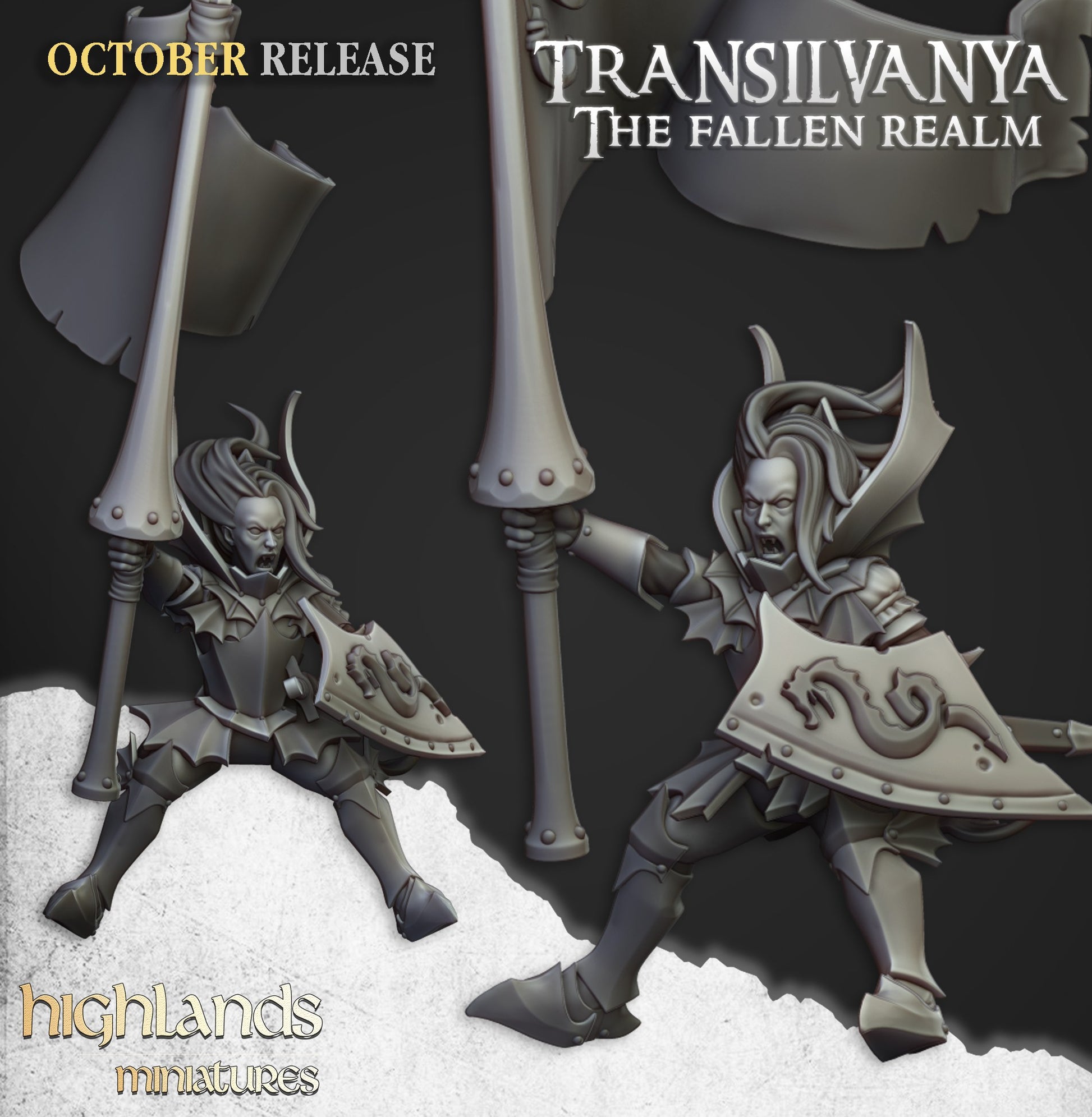 Miniatura Señor Vampiro en Dragón Zombi Condes Vampiro resina 28mm sin pintar - Drakholm