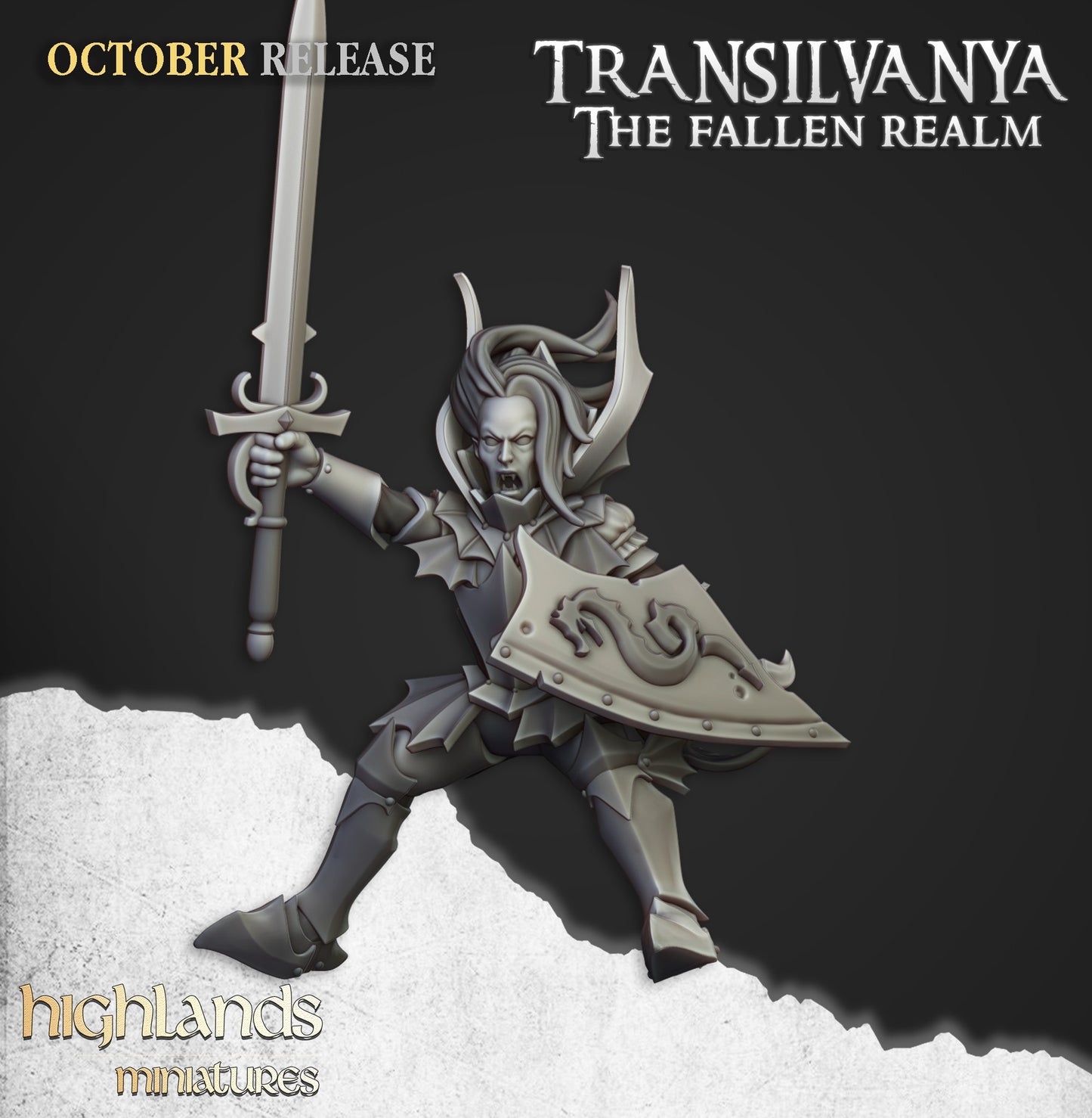 Miniatura Señor Vampiro en Dragón Zombi Condes Vampiro resina 28mm sin pintar - Drakholm
