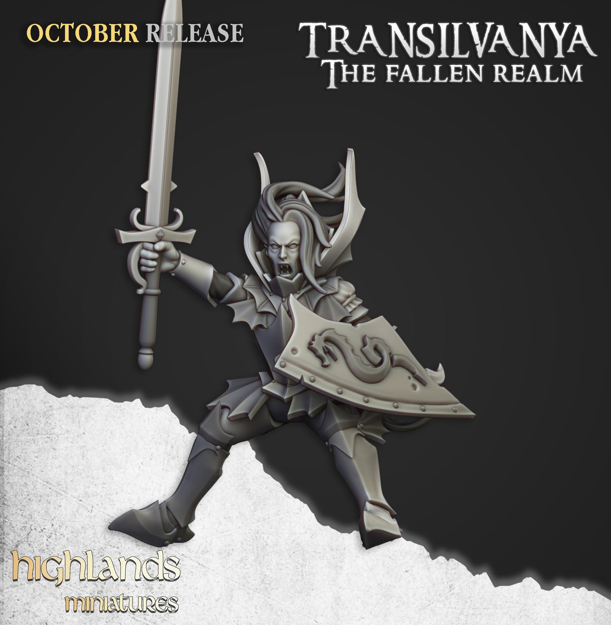 Miniatura Señor Vampiro en Dragón Zombi Condes Vampiro resina 28mm sin pintar - Drakholm