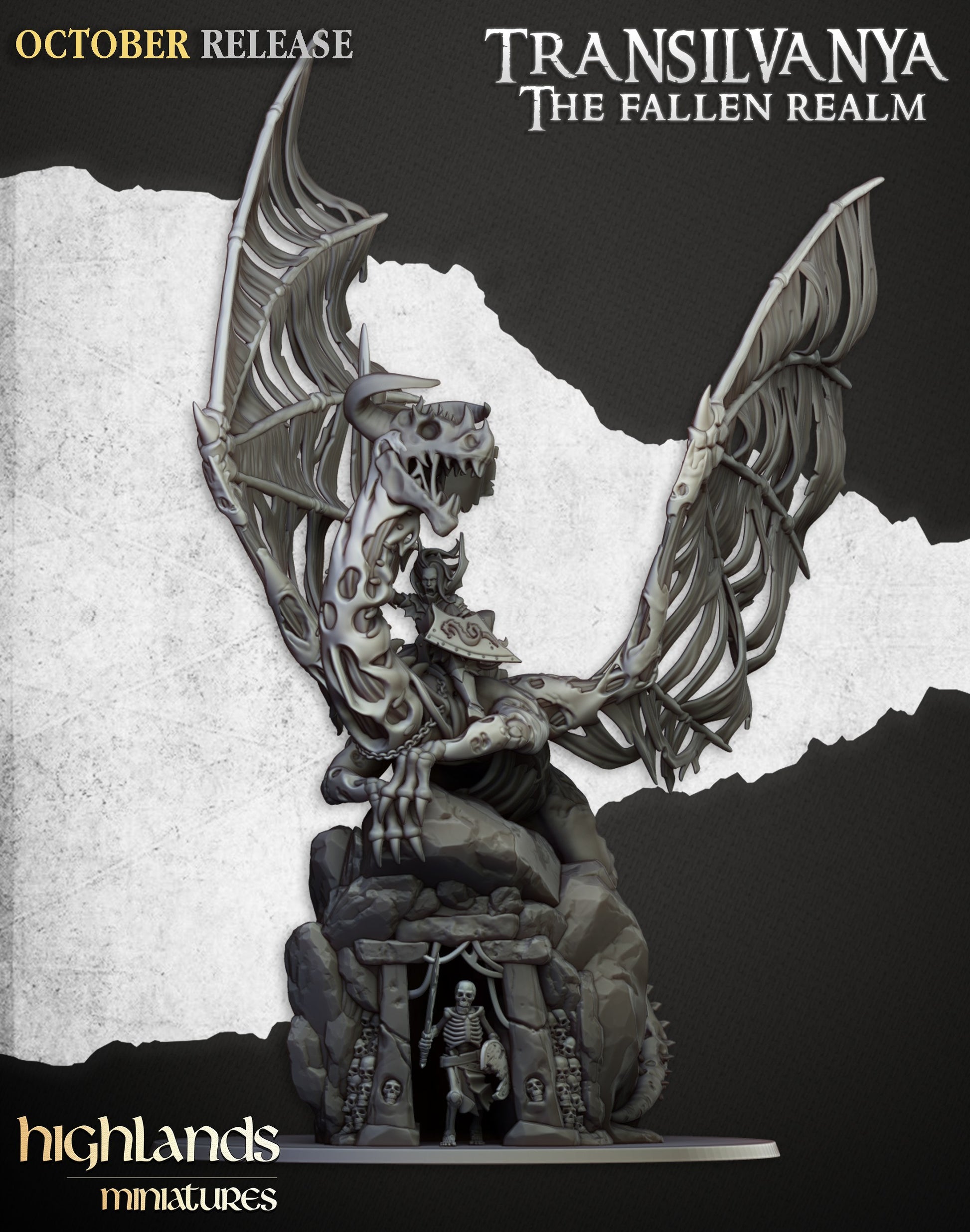 Miniatura Señor Vampiro en Dragón Zombi Condes Vampiro resina 28mm sin pintar - Drakholm