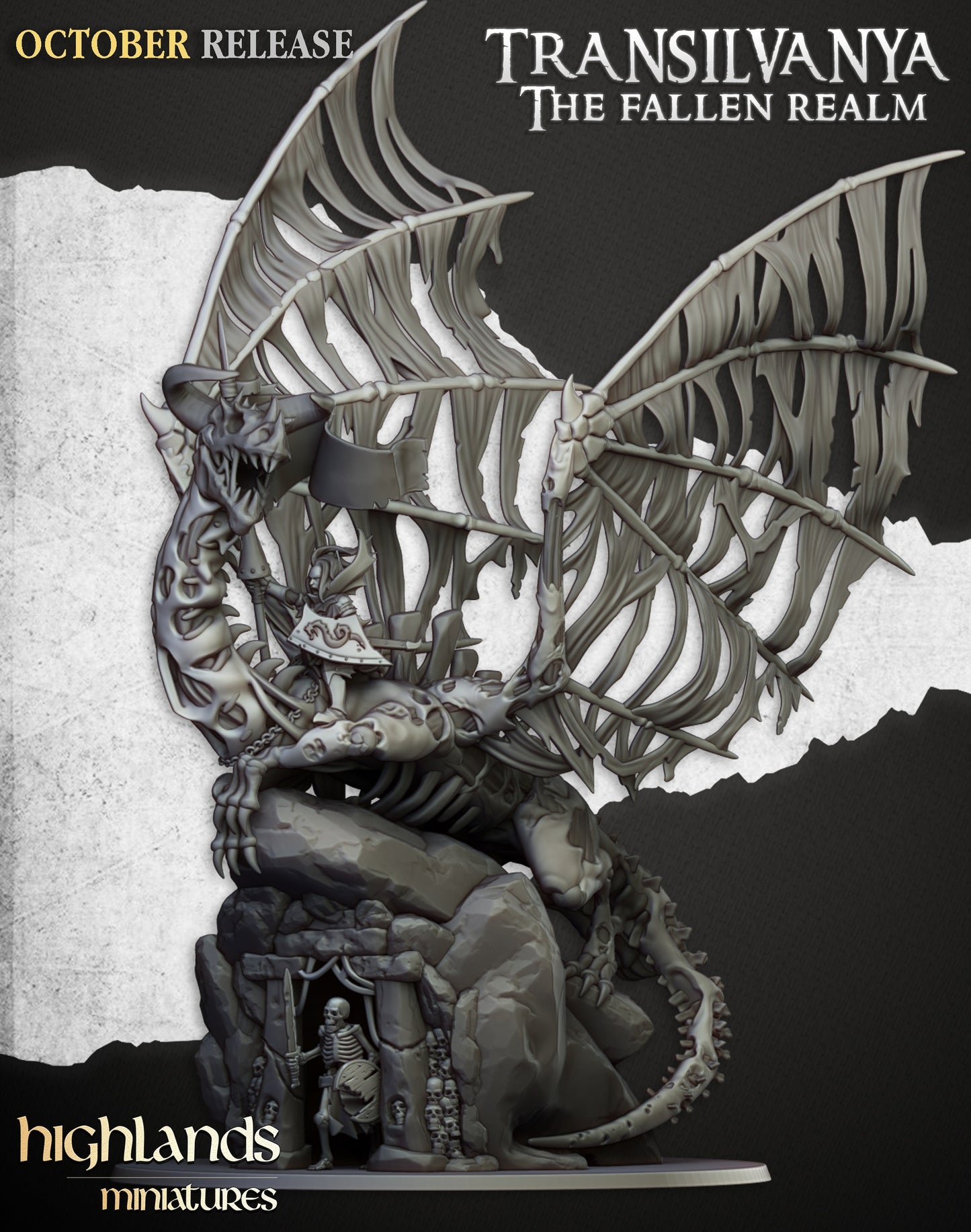 Miniatura Señor Vampiro en Dragón Zombi Condes Vampiro resina 28mm sin pintar - Drakholm