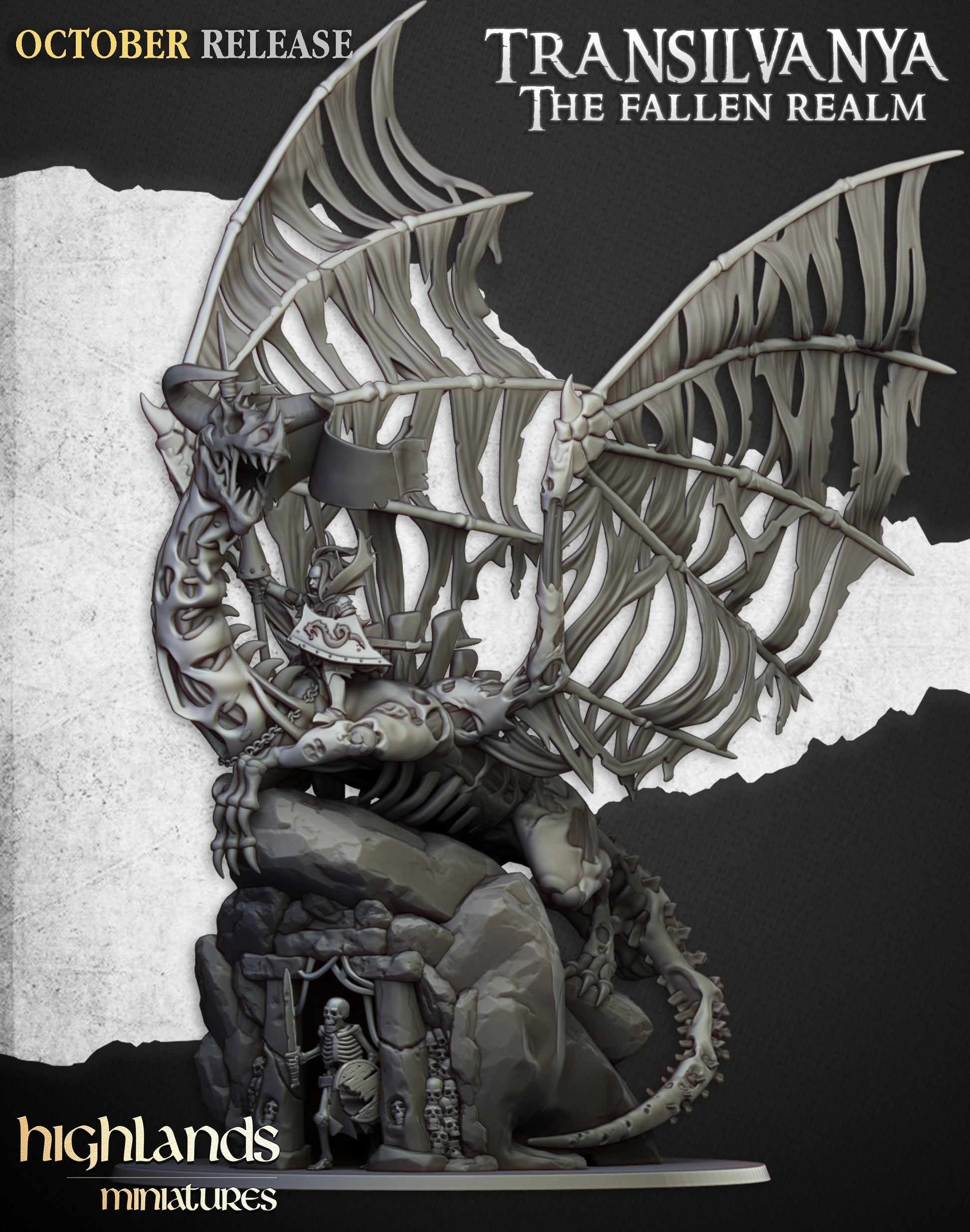 Miniatura Señor Vampiro en Dragón Zombi Condes Vampiro resina 28mm sin pintar - Drakholm