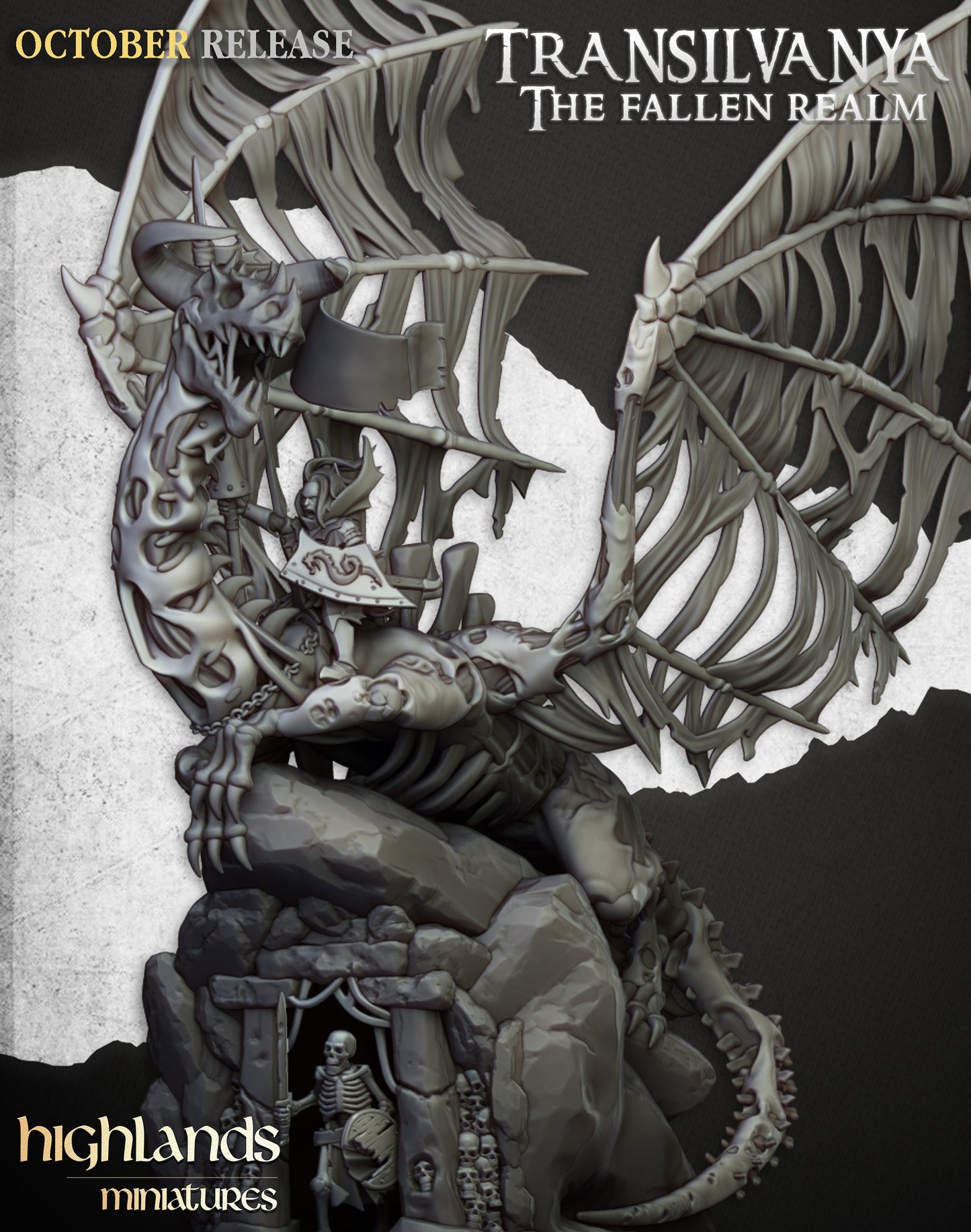Miniatura Señor Vampiro en Dragón Zombi Condes Vampiro resina 28mm sin pintar - Drakholm