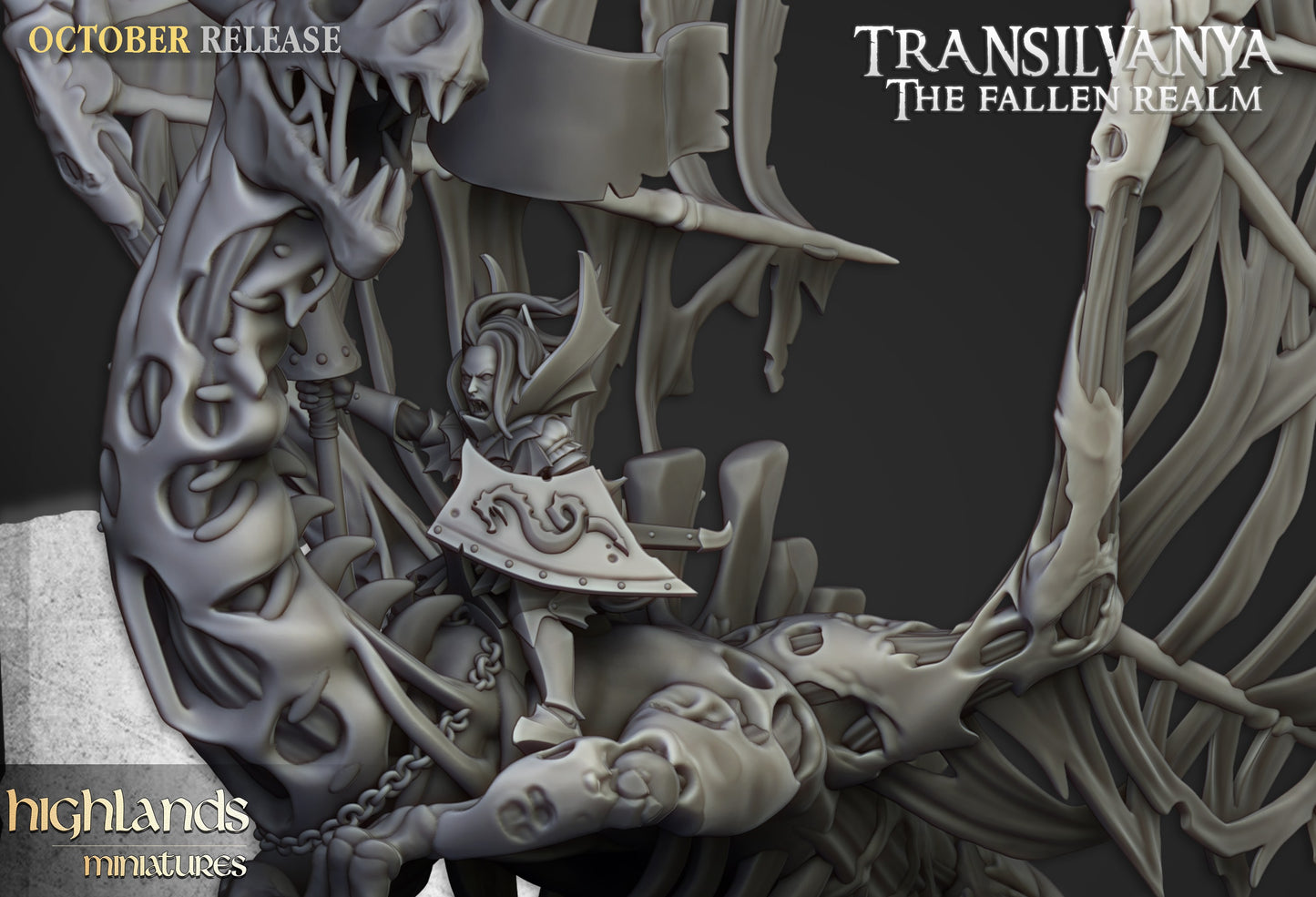 Miniatura Señor Vampiro en Dragón Zombi Condes Vampiro resina 28mm sin pintar - Drakholm