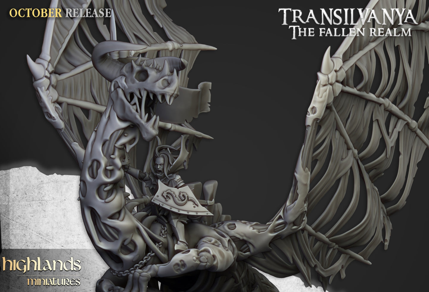 Miniatura Señor Vampiro en Dragón Zombi Condes Vampiro resina 28mm sin pintar - Drakholm