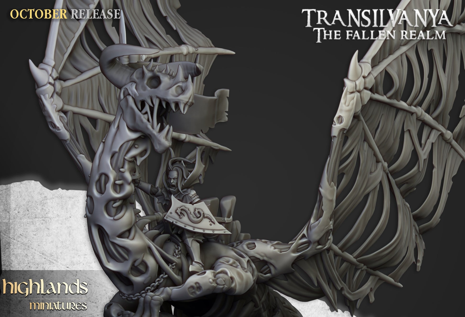 Miniatura Señor Vampiro en Dragón Zombi Condes Vampiro resina 28mm sin pintar - Drakholm