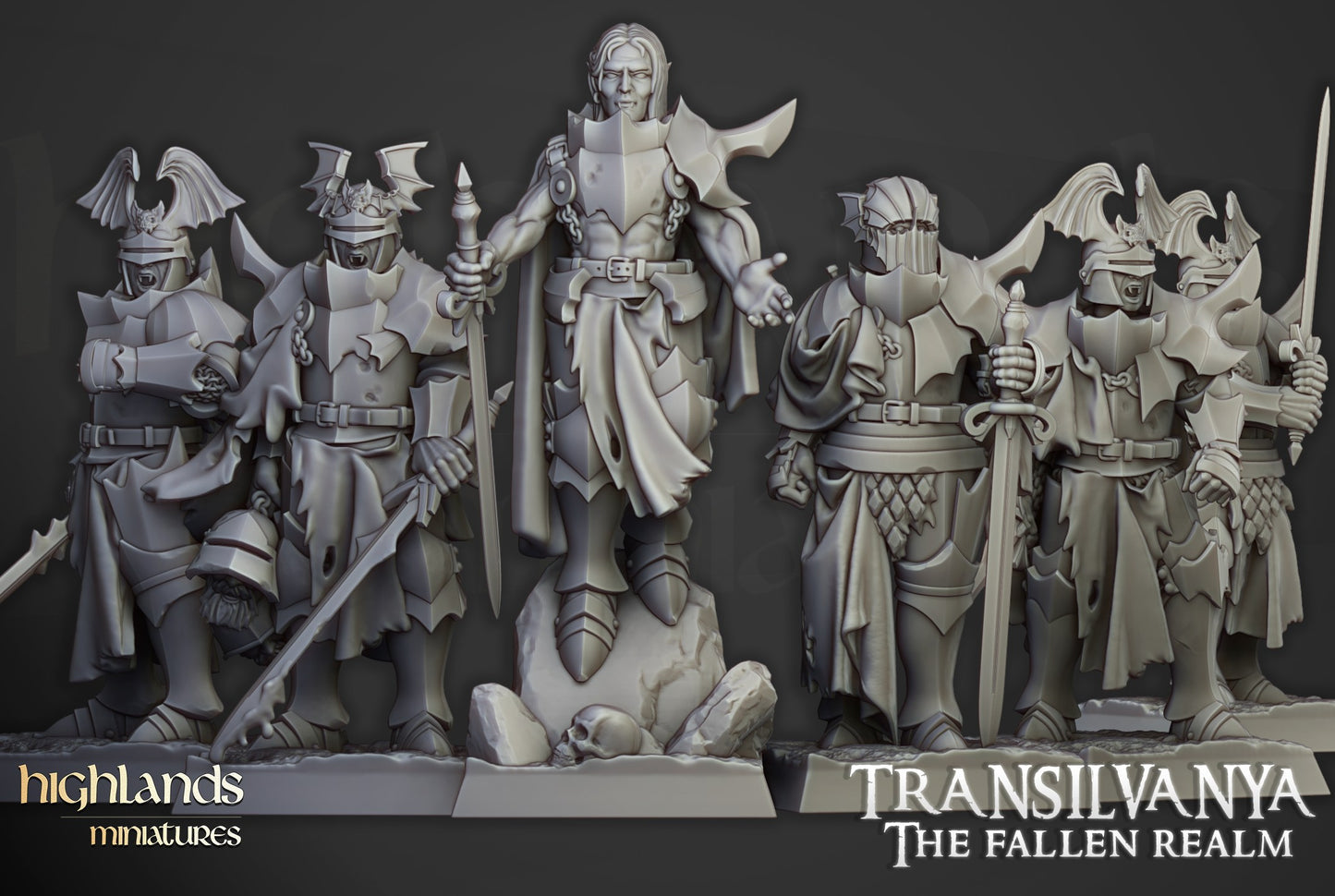 Miniatura Unidad de Neófitos Vampiros Condes Vampiro resina 28mm sin pintar - Drakholm
