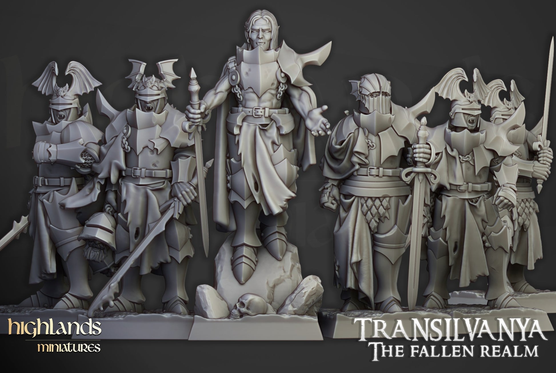 Miniatura Unidad de Neófitos Vampiros Condes Vampiro resina 28mm sin pintar - Drakholm