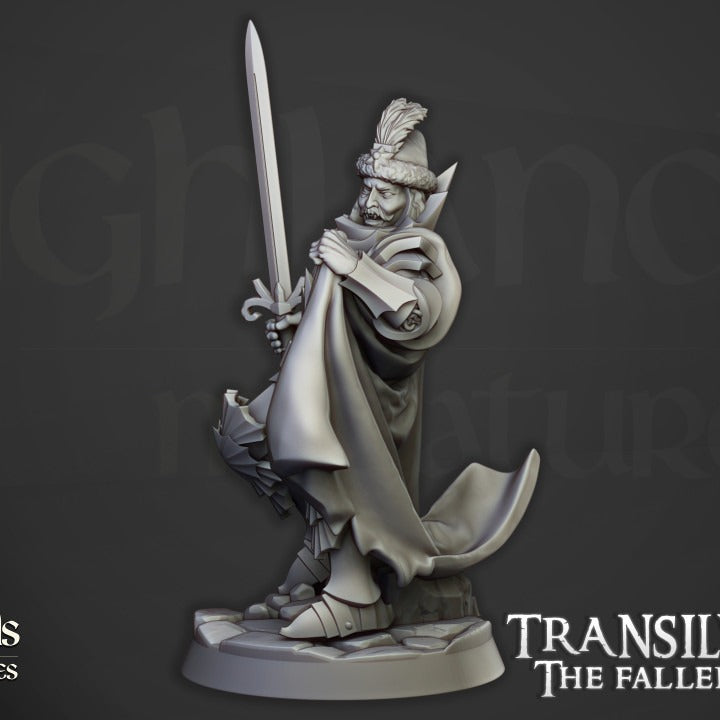 Miniatura Vlad Valăcari, el Profanador Condes Vampiro resina 28mm sin pintar - Drakholm