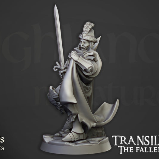 Miniatura Vlad Valăcari, el Profanador Condes Vampiro resina 28mm sin pintar - Drakholm