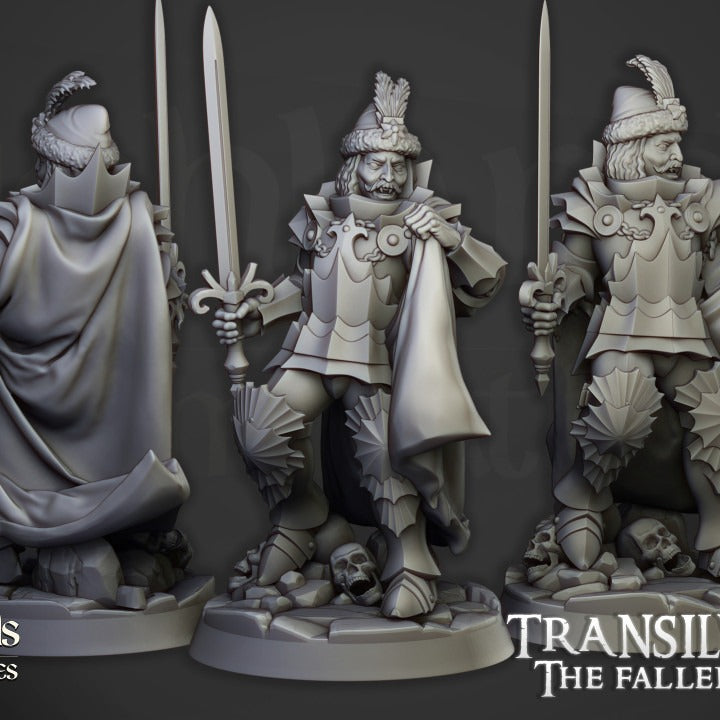 Miniatura Vlad Valăcari, el Profanador Condes Vampiro resina 28mm sin pintar - Drakholm