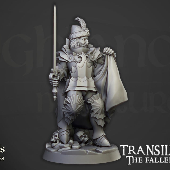 Miniatura Vlad Valăcari, el Profanador Condes Vampiro resina 28mm sin pintar - Drakholm