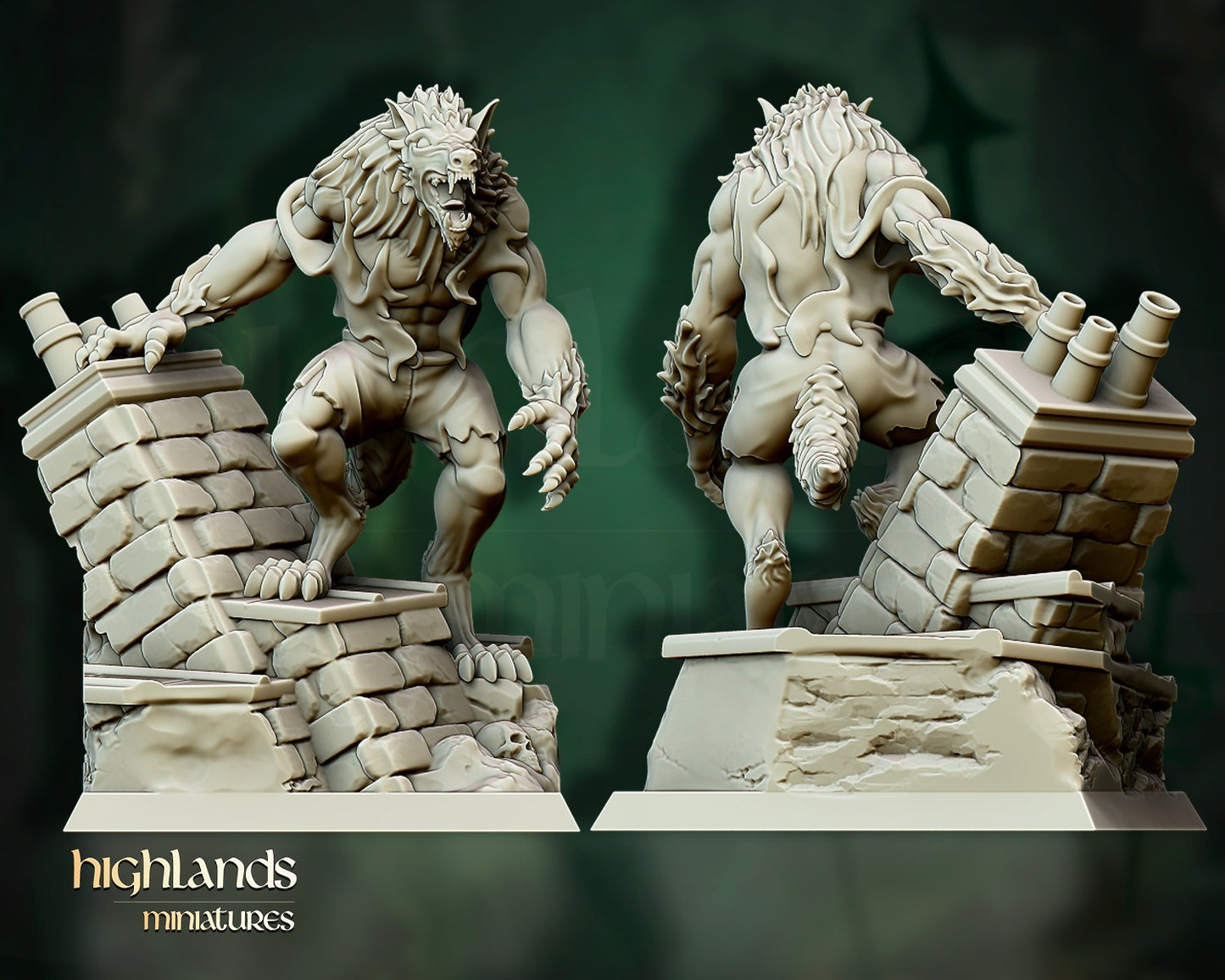 Miniatura Unidad de Hombres Lobo Condes Vampiro resina 28mm sin pintar - Drakholm