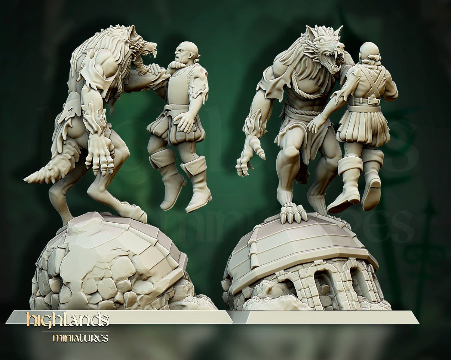 Miniatura Unidad de Hombres Lobo Condes Vampiro resina 28mm sin pintar - Drakholm