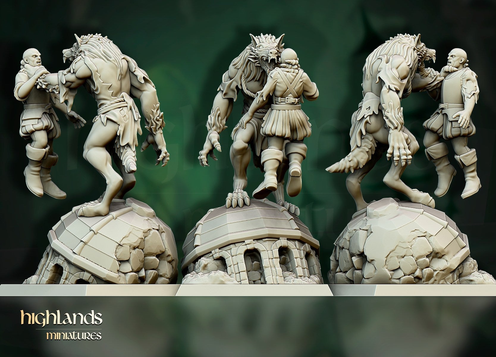 Miniatura Unidad de Hombres Lobo Condes Vampiro resina 28mm sin pintar - Drakholm
